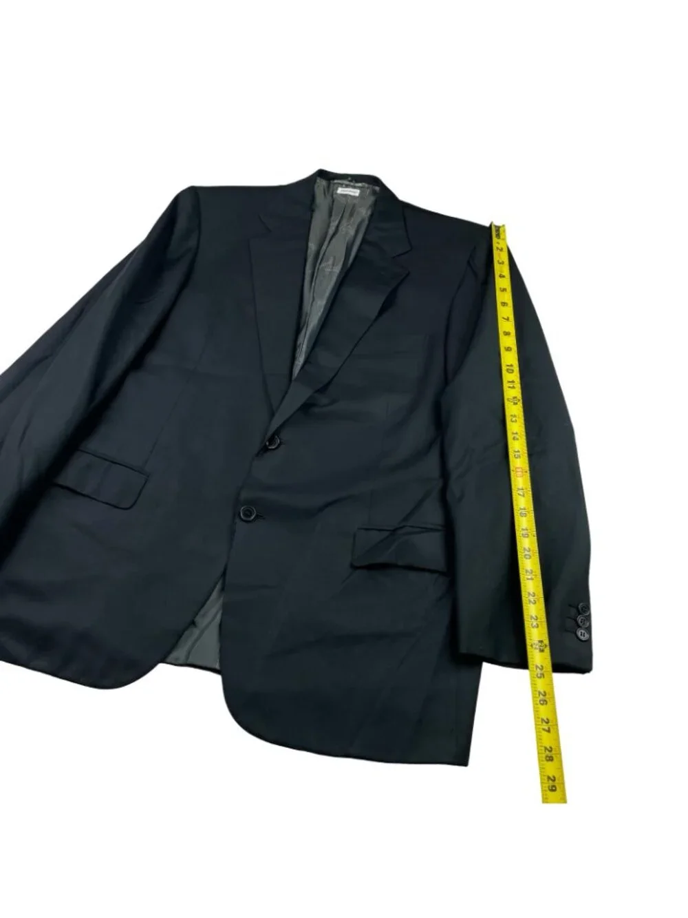 Brioni Men's Nomentano 100% Wool 2-Button Blazer Shiny Black • Italy • 44R US